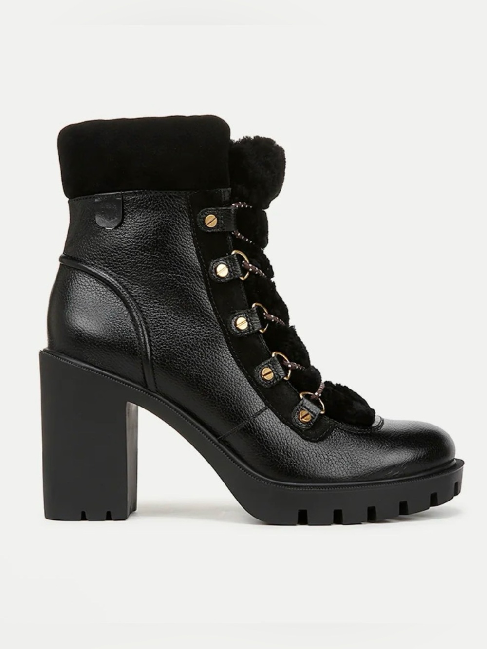 Veronica Beard Reece Black Lug Sole Bootie